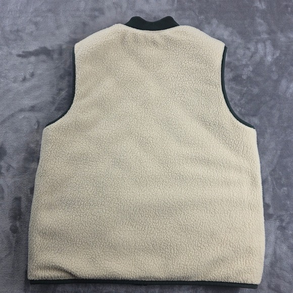 The North Face Vest Women S Green Reversible Quilted Sherpa Fleece Bomber - Picture 6 of 11